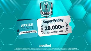 Νovibet: Super Friday με 20.000€* στην Novileague!
