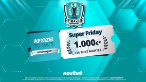 Novibet: Super Friday στη Novileague με έπαθλο 1.000€*!