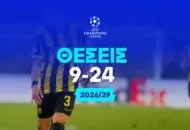 Να Τερματίσει στις θέσεις 9-24 (League Phase Champions League)